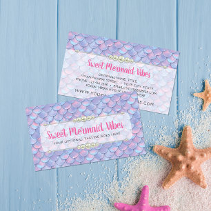 Mermaid Tail Scale & Pearl Pastel Sparkle Boutique Visitekaartje