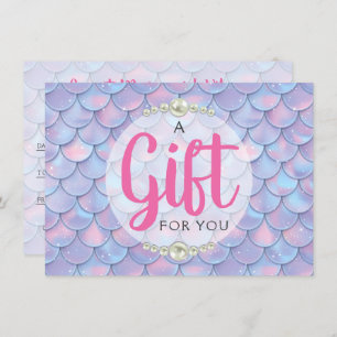 Mermaid Tail Scales Boutique Gift Certificate Kaar Kaart