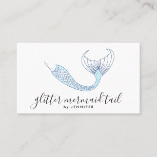 Mermaid Tail Teal handtekening Visitekaartje
