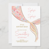 Mermaid Tail Thème Anniversaire Invitation (Devant)