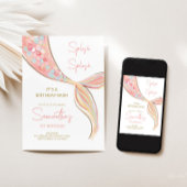 Mermaid Tail Thème Anniversaire Invitation