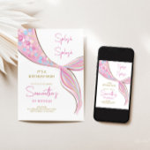 Mermaid Tail Thème Anniversaire Invitation