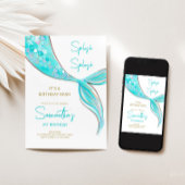 Mermaid Tail Thème Anniversaire Invitation
