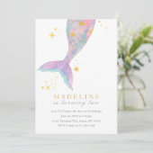 Mermaid Tail-uitnodiging Kaart (Staand voorkant)