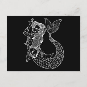 Mermaid Tattoo Mermaid Art Tattoo Girls Briefkaart