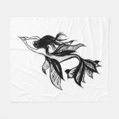 Mermaid Tattoo Style Stipple Shaded Ink Tekening Fleece Deken (Voorkant (Horizontaal))