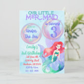 Mermaid Thème Anniversaire Invitation (Debout devant)
