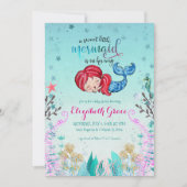 Mermaid Thème Baby shower Invitation (Devant)