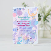 Mermaid Theme Birthday Bash Kaart (Staand voorkant)