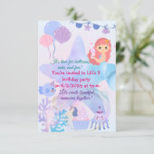 Mermaid Theme Birthday Bash Kaart (Staand voorkant)