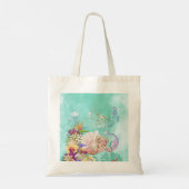 Mermaid Theme Roze Blue Cute Personal Tote Bag (Achterkant)