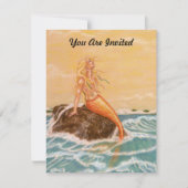 MERMAID THEMEED ARTIJ INVITATION ~ EZ OM AAN TE PA KAART (Voorkant)
