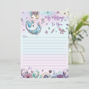 Mermaid Time Capsule Message to you Blank Kaarten