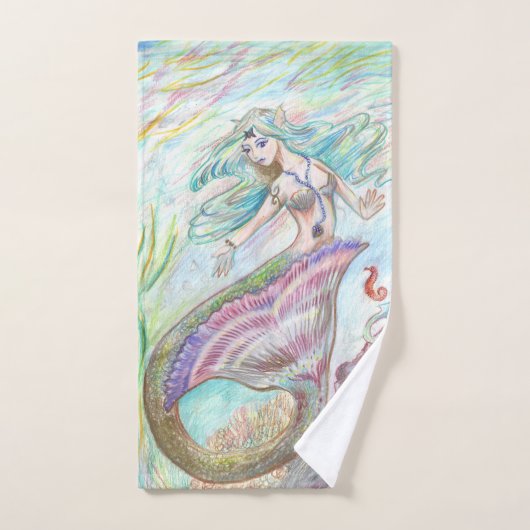 Mermaid Towel Set Bad Handdoek (Handdoek)