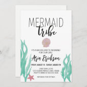 Mermaid Tribe Bachelorette Invitation Kaart (Voorkant / Achterkant)