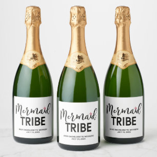 Mermaid Tribe Bachelorette Wijn & Mousserende Wijn Sparkling Wijnetiket