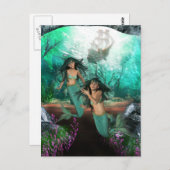 Mermaid Twins Briefkaart (Voorkant / Achterkant)