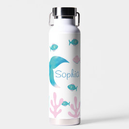 Mermaid Under the Sea Pastel Pink Blue  Waterfles