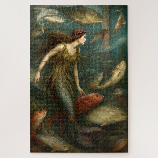 Mermaid Under The Sea With Fish Legpuzzel (Verticaal)