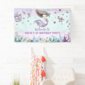 Mermaid under the Zee Birthday Party Backdrop Spandoek (Insitu)