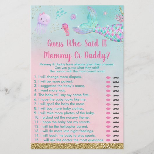 Mermaid under Zee, raad eens wie zei dat het speel (Voorkant)