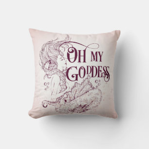 Mermaid Underwater Zee Goddess Maroon Sierkussen