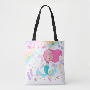 Mermaid & Unicorn Canvas tas