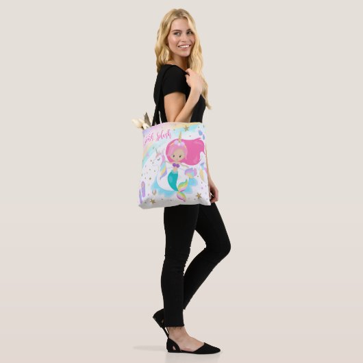 Mermaid & Unicorn Canvas tas (Op model)