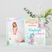 Mermaid Unicorn invitation anniversaire Fête magiq (Debout devant)