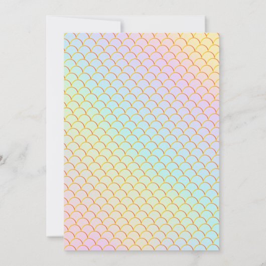 Mermaid Unicorn Rainbow Invitations d'anniversaire (Dos)