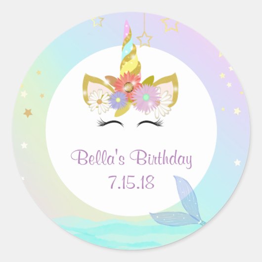 Mermaid Unicorn Stickers (Voorkant)