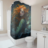 Mermaid Van Gogh Style Douche rideau (En situation)