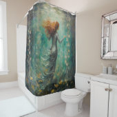 Mermaid Van Gogh Style Douche rideau (En situation)