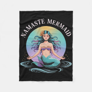 Mermaid Verjaardag Namaste Yoga Mermaid Squad Fleece Deken