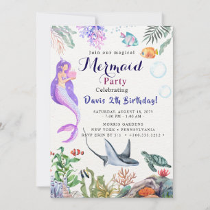 Mermaid Verjaardagsfeest Kaart
