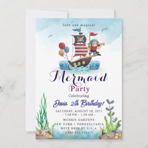 Mermaid Verjaardagsfeest Kaart