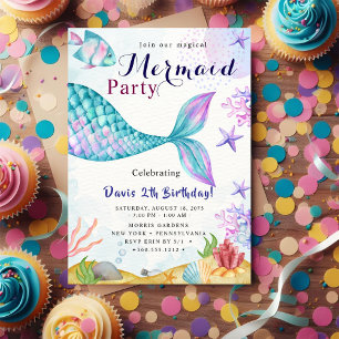 Mermaid Verjaardagsfeest Kaart