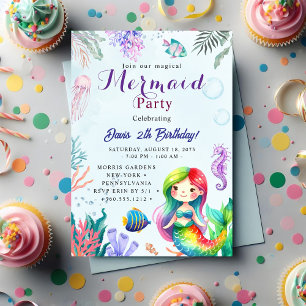 Mermaid Verjaardagsfeest Kaart