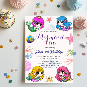 Mermaid Verjaardagsfeest Kaart