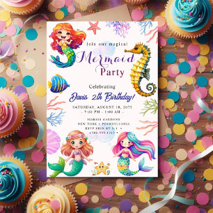 Mermaid Verjaardagsfeest Kaart