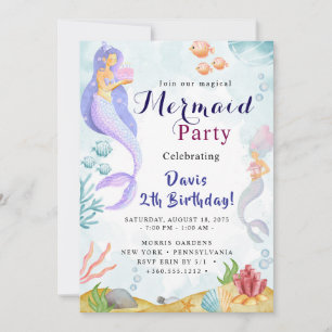 Mermaid Verjaardagsfeest Kaart
