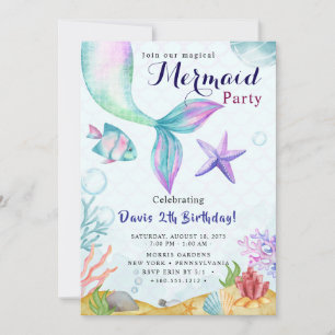 Mermaid Verjaardagsfeest Kaart