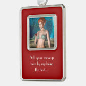 Mermaid Verzilverd Kader Ornament (Links)