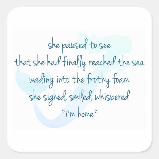 Mermaid Vierkante Sticker (Voorkant)