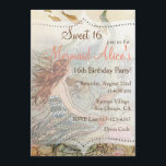 Mermaid Vintage Sweet 16 Anniversaire Invitation<br><div class="desc">Tous les textes par défaut peuvent être entièrement customisés avec vos propres mots, et vous pouvez également modifier les polices, les tailles, le placement de texte et les couleurs du texte. Pour modifier le texte uniquement, utilisez l'option Personnaliser le texte. Pour des modifications plus importantes, utilisez l'option "customiser". Peut facilement...</div>