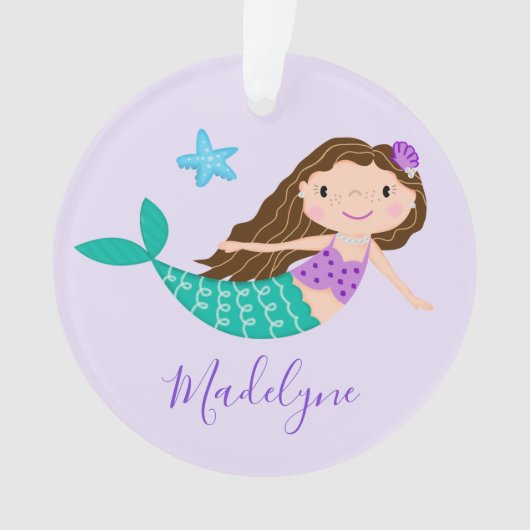 Mermaid Violet Nom Personnalisé Script (devant)