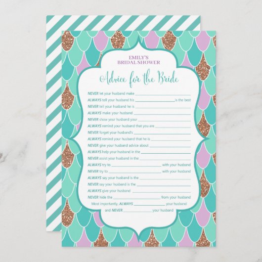 Mermaid Vrijgezellenfeest Game 5x7 Uitnodiging (Voorkant / Achterkant)