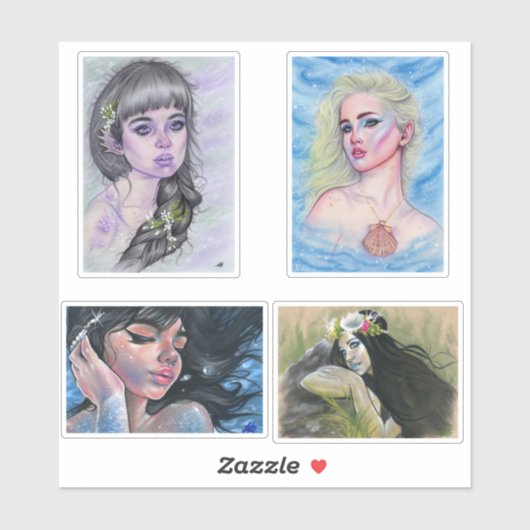 Mermaid vynil snijdt stickers uit (Vel)