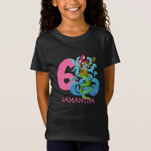 Mermaid Warrior 6e verjaardag T-Shirt