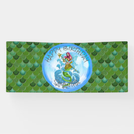 Mermaid Warrior Green Scales Banner